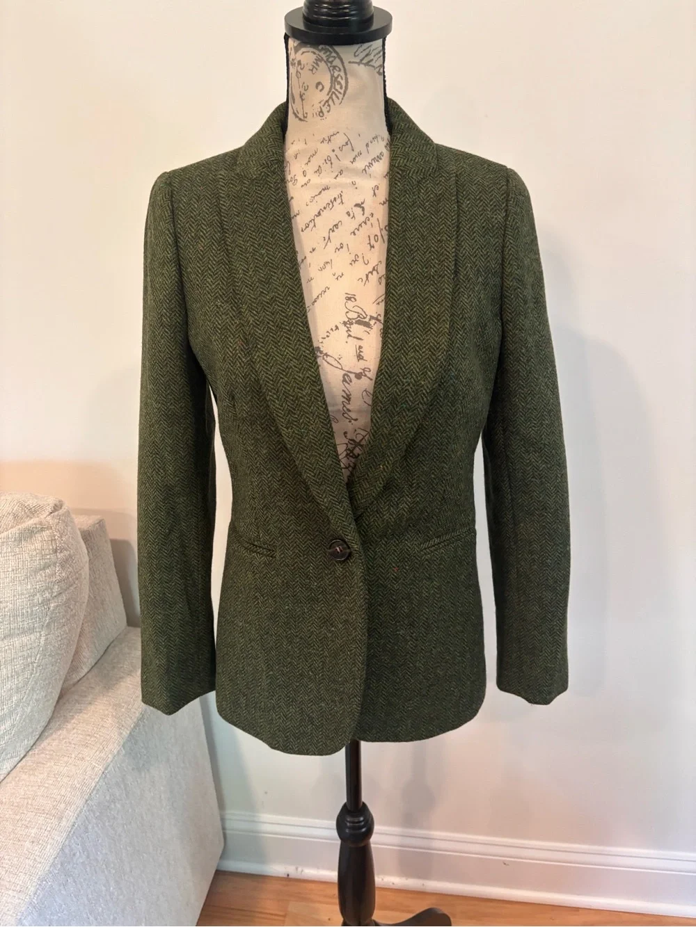J.Crew Parke blazer in pine green English wool herringbone size 2